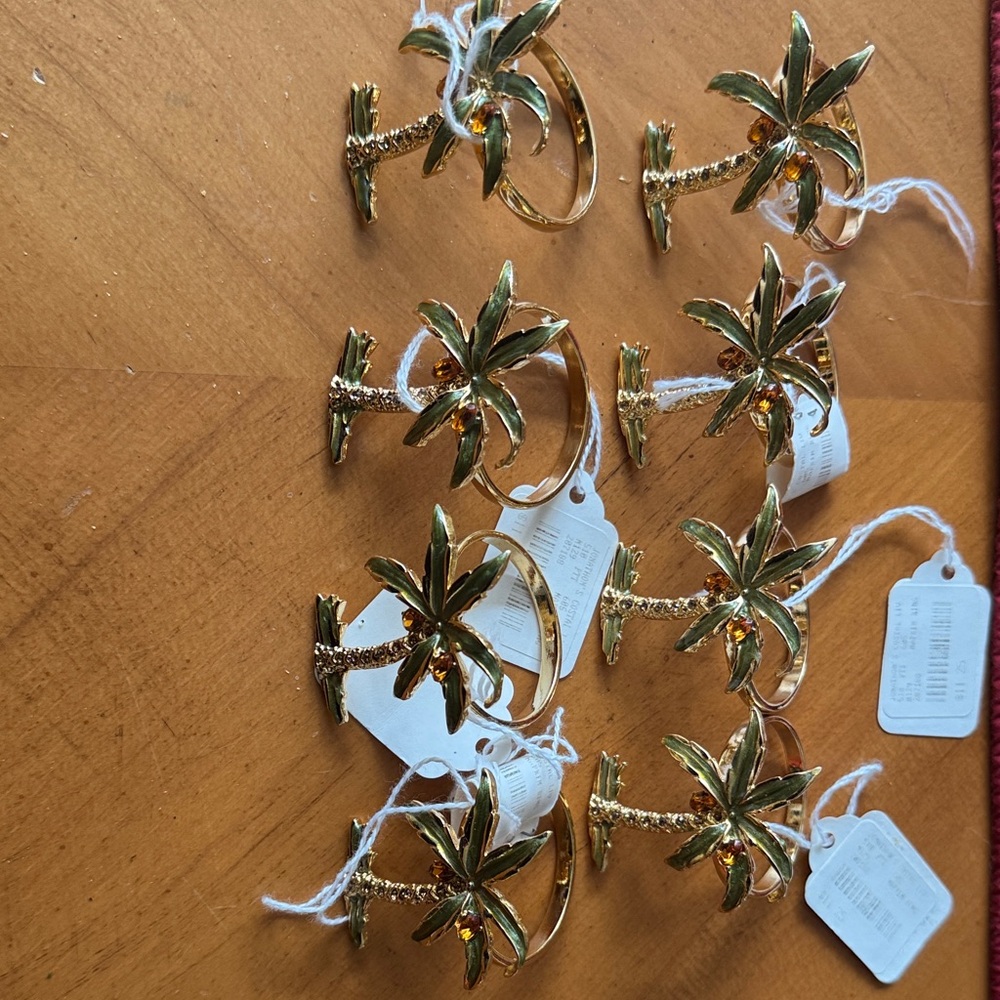 Gold Palm Tree Napkin Rings